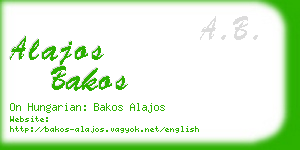 alajos bakos business card